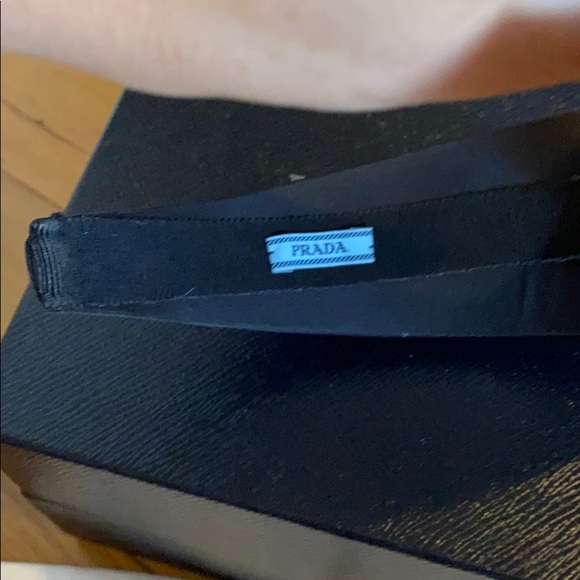 Black Silk Prada Logo Headband - Picture 6 of 7